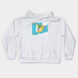 Administrative map of Spain Kids Hoodie